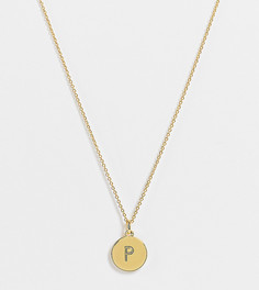 Золотистое ожерелье с маленькой подвеской с инициалом "P" Kate Spade-Золотистый