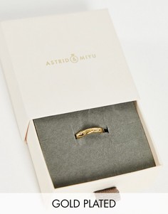 Широкое кольцо с изображением небесных тел и позолотой 18 карат Astrid & Miyu-Золотистый