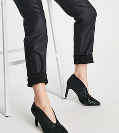 Черные туфли на высоком каблуке для широкой стопы Simply Be Wide Fit Pippa-Зеленый цвет