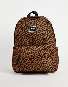 Рюкзак с леопардовым принтом Vans Old Skool H20-Коричневый цвет