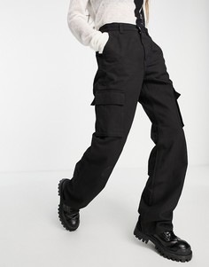 Черные брюки карго с широкими штанинами Dr Denim Echo Sky High-Черный