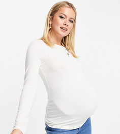 Белый лонгслив с широким вырезом горловины ASOS DESIGN Maternity
