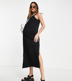 Черное платье-майка макси Cotton:On Maternity-Черный