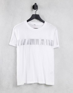Белая футболка с полоской и логотипом Replay-Белый