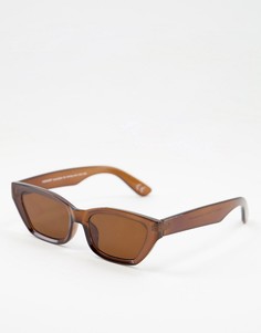 Коричневые солнцезащитные очки «кошачий глаз» с коричневыми линзами ASOS DESIGN-Коричневый цвет