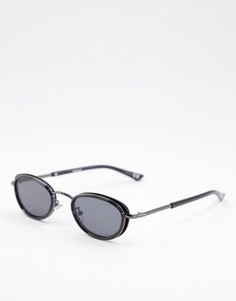 Черные солнцезащитные очки ретро в овальной оправе с затемненными стеклами в стиле 90-х ASOS DESIGN-Черный цвет