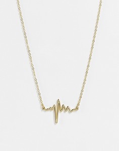 Золотистое ожерелье с подвеской в виде диаграммы сердечных сокращений Pieces-Золотистый