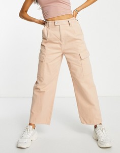 Джинсы с широкими штанинами и карманами карго приглушенного персикового цвета NA-KD-Оранжевый цвет