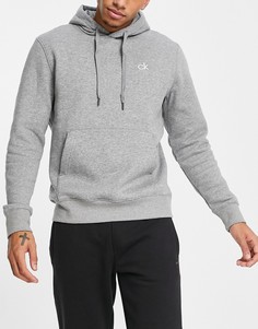 Серый меланжевый худи с логотипом Calvin Klein Golf