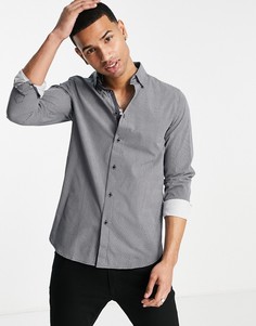 Темно-синяя рубашка с длинными рукавами и геометрическим принтом Ted Baker-Темно-синий