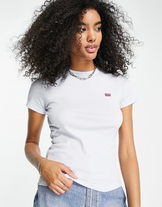 Белая футболка в рубчик с короткими рукавами Levis-Белый