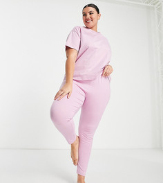 Розовые пижамные леггинсы из органического хлопка ASOS DESIGN Curve – Выбирай и комбинируй-Розовый цвет
