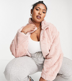 Сиреневая укороченная куртка из искусственного меха Cotton:On Curve-Фиолетовый цвет