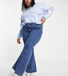 Эластичные расклешенные джинсы выбеленного синего цвета Cotton:On Curve-Голубой