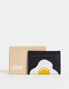 Черная визитница с принтом яичницы ASOS DESIGN-Черный цвет
