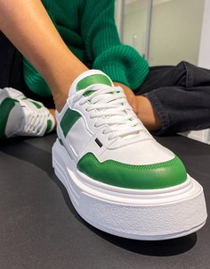 Зеленые массивные кроссовки на шнуровке Topshop Cameo-Зеленый цвет