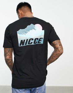 Черная футболка с принтом на спине Nicce Valley-Черный
