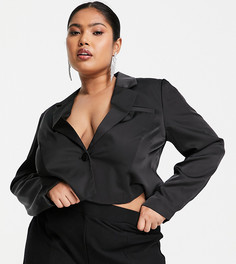 Укороченный черный блейзер Vero Moda Curve