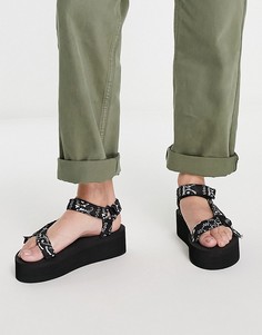 Черные/белые сандалии в спортивном стиле на платформе Truffle Collection-Черный