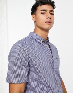 Голубая рубашка в клетку с короткими рукавами Lacoste-Красный