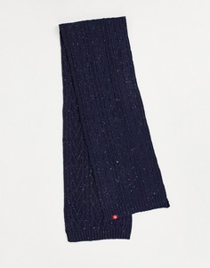 Темно-синий вязаный «косами» шарф Original Penguin