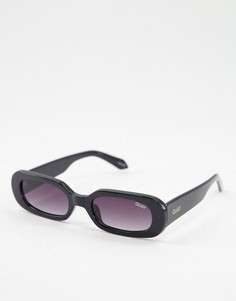 Солнцезащитные очки в узкой миндалевидной оправе черного цвета Quay Omen-Черный