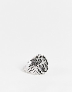 Серебристое массивное кольцо с крестом SVNX-Серебристый
