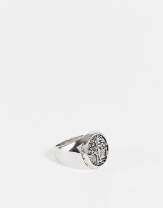 Массивное серебристое кольцо с гравировкой SVNX-Серебристый