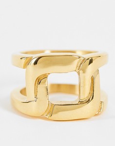 Золотистое кольцо с дизайном звеньев цепочки Nali-Золотистый
