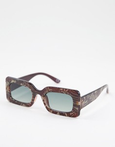 Солнцезащитные очки в коричневой ацетатной оправе из переработанных материалов ASOS DESIGN Recycled-Коричневый цвет