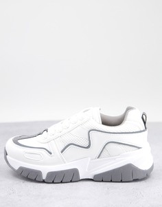Массивные белые кроссовки со шнуровкой Topshop Crouch-Белый
