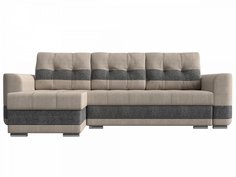 Диван угловой Честер левый Рогожка Бежевый Серый Bravo