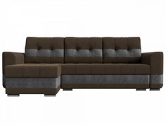 Диван угловой Честер левый Рогожка Коричневый Серый Bravo