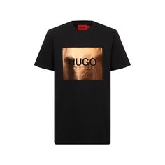 Хлопковая футболка HUGO
