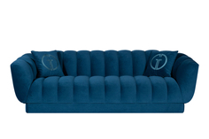 Диван fabio трехместный велюровый бирюзовый (garda decor) синий 239x72x95 см.