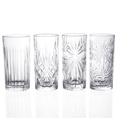 Набор стаканов для воды rcr set mixology 368мл (4 шт) (rcr) прозрачный 15 см.