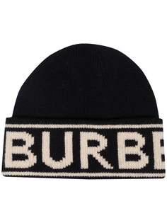 Burberry logo-intarsia cashmere beanie