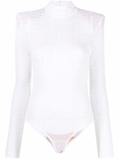 Balmain прозрачное боди с монограммой