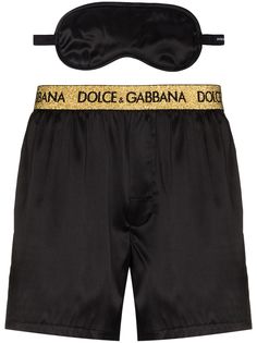 Dolce & Gabbana комплект из шелковых шортов и маски с логотипом