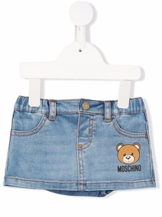 Moschino Kids джинсовая юбка мини с логотипом