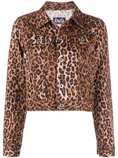 Dolce & Gabbana Pre-Owned джинсовая куртка с леопардовым принтом 1990-х годов