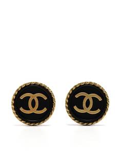 Chanel Pre-Owned серьги-клипсы 1994-го года с логотипом CC