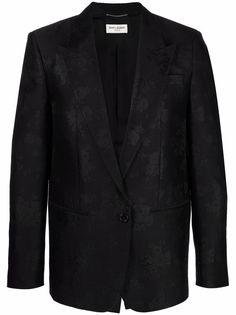Saint Laurent однобортный жаккардовый пиджак