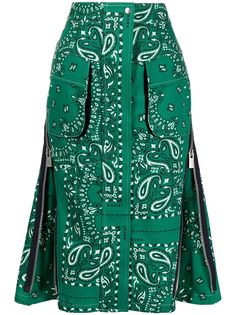 sacai юбка миди с принтом пейсли