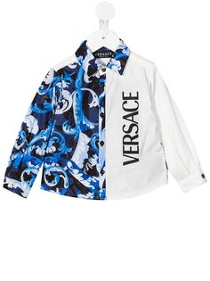 Versace Kids рубашка с узором Baroque