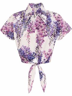Dolce & Gabbana укороченная рубашка с цветочным принтом