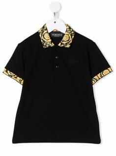 Versace Kids рубашка поло с узором Baroque