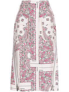 sacai юбка миди с принтом