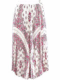 sacai юбка миди с принтом и складками