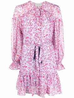 Saloni платье мини Pixie с оборками и цветочным принтом